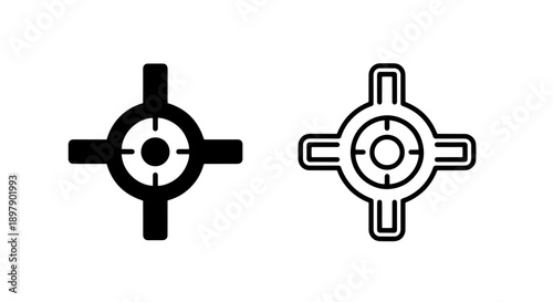 Square Style Target Crosshair Icon for Precision Aiming and Strategic Goal Focus