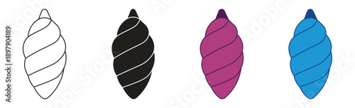 Cocoon icon set, vector illustration.