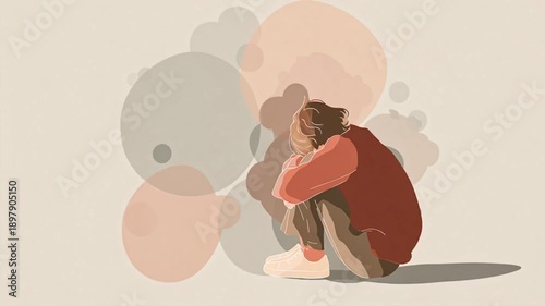 Illustration of a person experiencing emotional withdrawal, a concern for teen mental health