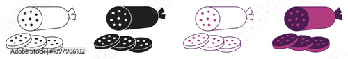 Sausage salami icon set , vector illustration.