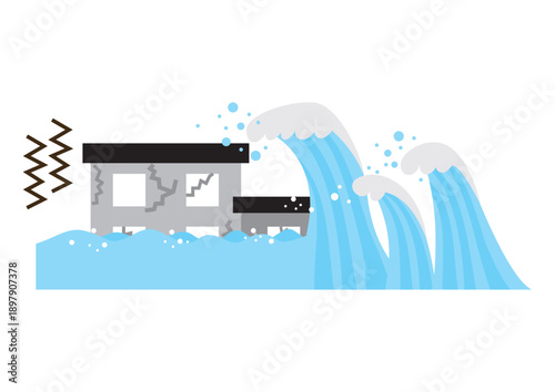 津波の被害にあった家