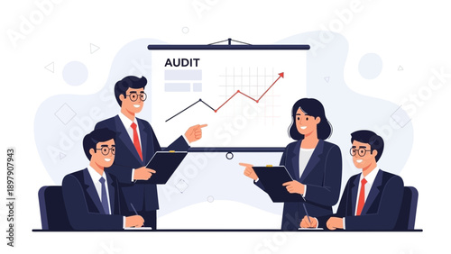 Business Meeting: Audit Presentation with Growth Chart
