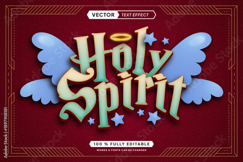 Text effect editable holy spirit 3d gaming cartoon font style