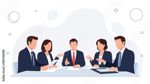 Business Meeting Team Collaboration Diverse People Discussion Strategy Boardroom