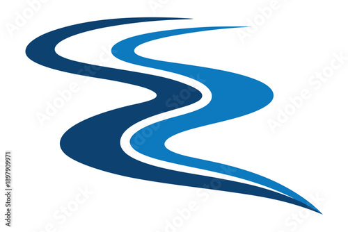 river bend outline vector icon  curved water path