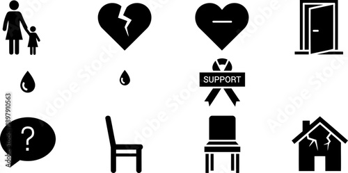Children of Alcoholics Awareness Week icons, support, healing
