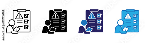 Assessment Icon Multi Style Vector Illustration