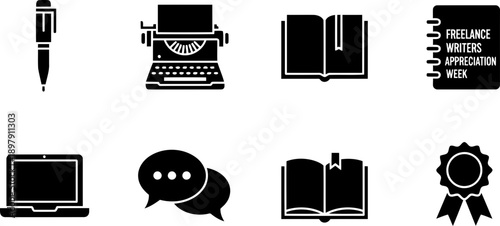 Freelance Writers Appreciation Week icon set