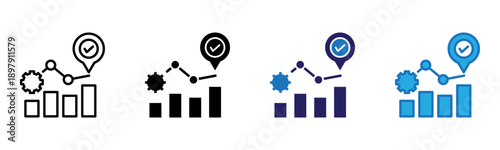 Tracking Icon Multi Style Vector Illustration