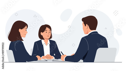 Business Meeting: Team Collaboration and Discussion at Conference Table