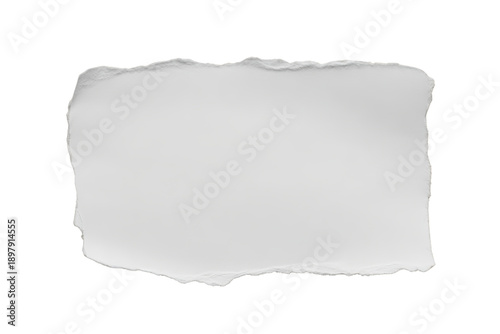A crumpled piece of paper with a torn edge on a white background isolated on transparent background