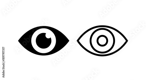 Minimalist Vision and Visibility Icons Representing Sight Observation and Digital Monitoring Services