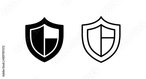 Protection Shield Icons for Security Software Guarding Services and Safety Reliability Business Concepts