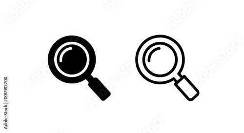 Bold Search Magnifier Icon for Digital Exploration and Data Find