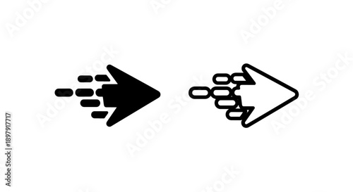 Fast Speed Play Arrow Icon for Rapid Delivery and Streaming Motion