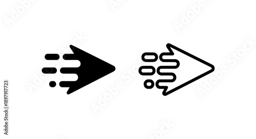 Liquid Motion Play Icon with Speed Trails for Fast Video Streaming