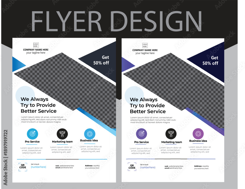 Obraz premium Corporate Business Flyer Template with Modern Geometric Design