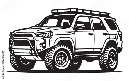 Off-Road SUV 4x4 Adventure Vehicle Vector Illustration