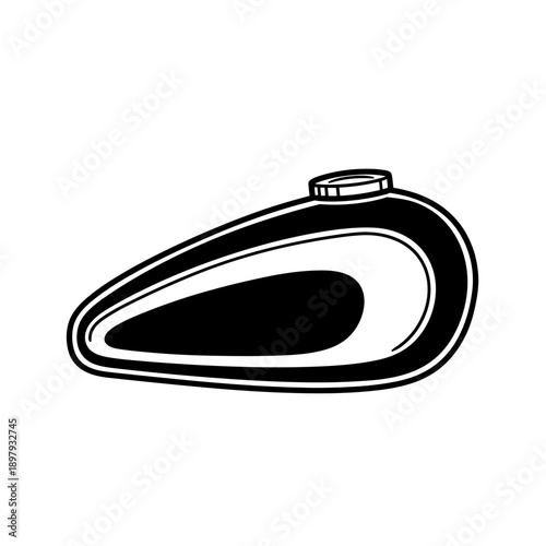 Classic Motorcycle Fuel Tank Outline Drawing.