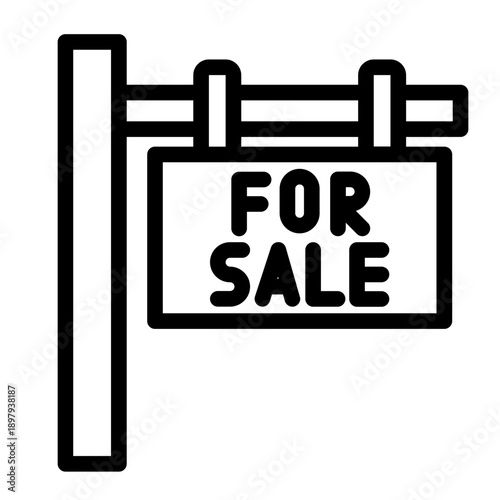 Line icon of a for sale yard sign