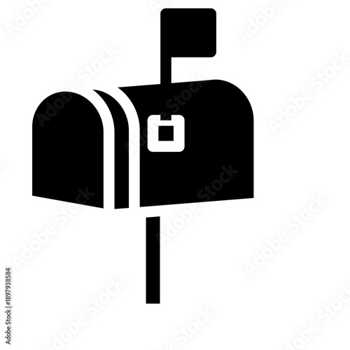 Solid icon of a residential mailbox