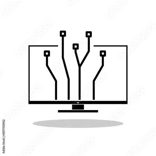 Smart TV icon with shadow
