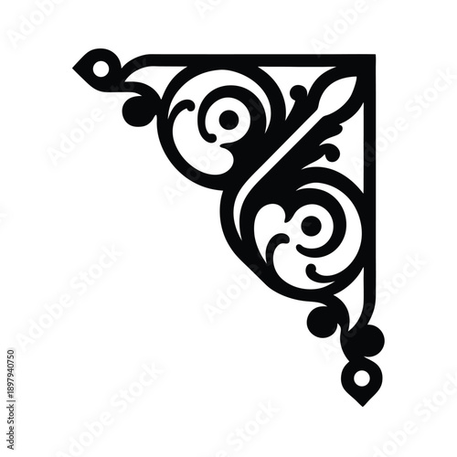 Ornate Corner Ornament Vector Illustration