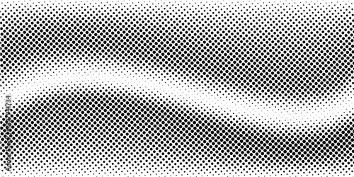 Grunge halftone gradient background. Faded grit noise texture. White and black sand wallpaper. Retro pixelated backdrop. Anime or manga style comic overlay. Vector graphic design textured template