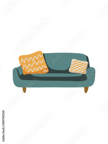 soft home sofa with single accent pillow