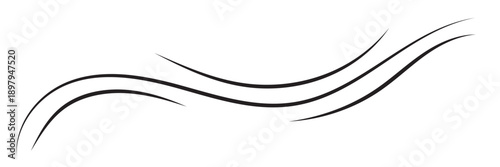 Abstract flowing wave calligraphy Curve lines minimalist background. Minimal abstract illustration of smooth black flowing lines on white background, symbolizing motion, elegance, and modern design . 