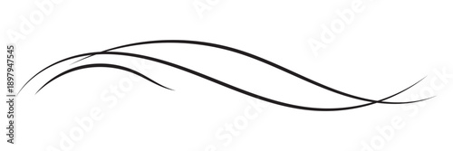 Abstract flowing wave calligraphy Curve lines minimalist background. Minimal abstract illustration of smooth black flowing lines on white background, symbolizing motion, elegance, and modern design . 