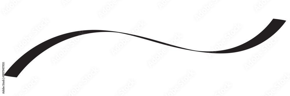 Obraz premium Abstract flowing wave calligraphy Curve lines minimalist background. Minimal abstract illustration of smooth black flowing lines on white background, symbolizing motion, elegance, and modern design . 