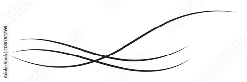 Abstract flowing wave calligraphy Curve lines minimalist background. Minimal abstract illustration of smooth black flowing lines on white background, symbolizing motion, elegance, and modern design . 