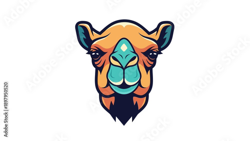 Stylized Camel Head Icon - Desert Animal Mascot Logo