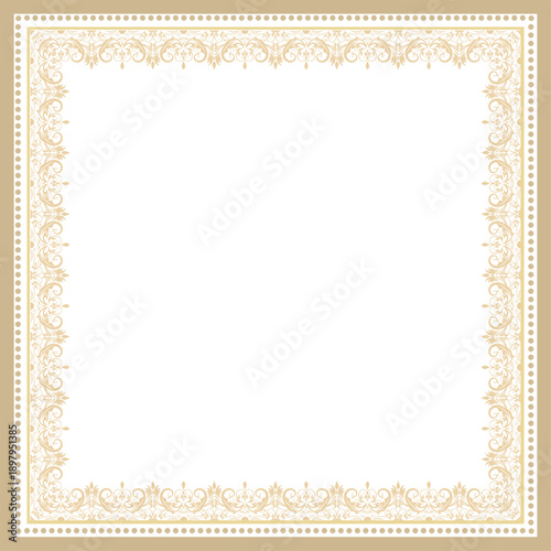 Elegant Ornate Square Frame with Golden Scrollwork Border