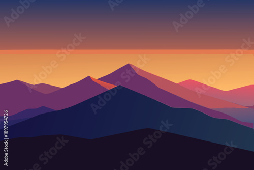 Snow-capped mountain peak at sunset above a calm lake with glowing clouds in the sky