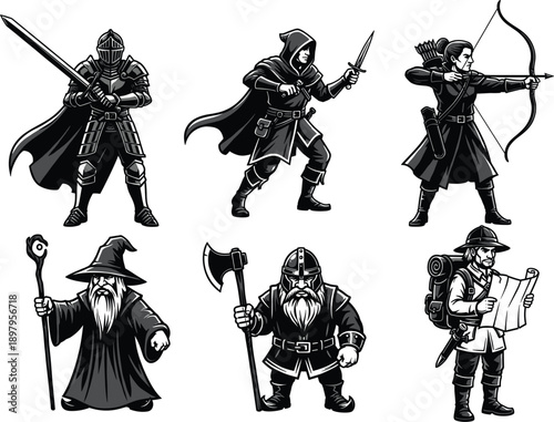 3D medieval knight warrior with sword and shield in futuristic armor isolated on background