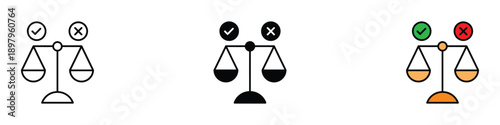 Ethics icon vector. right or wrong decision making symbol. vector illustration.