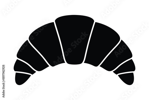 Croissant silhouette vector, Croissant icon, Croissant pastry. Vector illustration