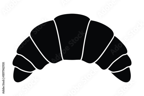Croissant silhouette vector, Croissant icon, Croissant pastry. Vector illustration