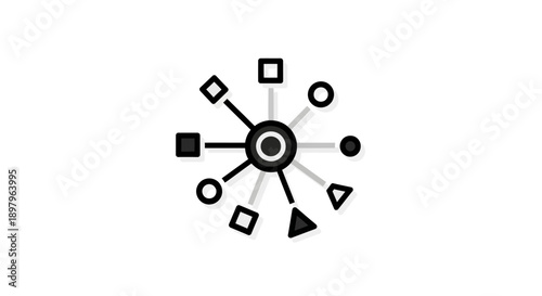 Abstract illustration of a network diagram showing connection and conceptual relationships