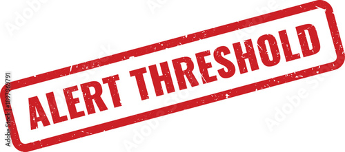 Red ALERT THRESHOLD Rubber Stamp on White Background Indicating Warning Limit