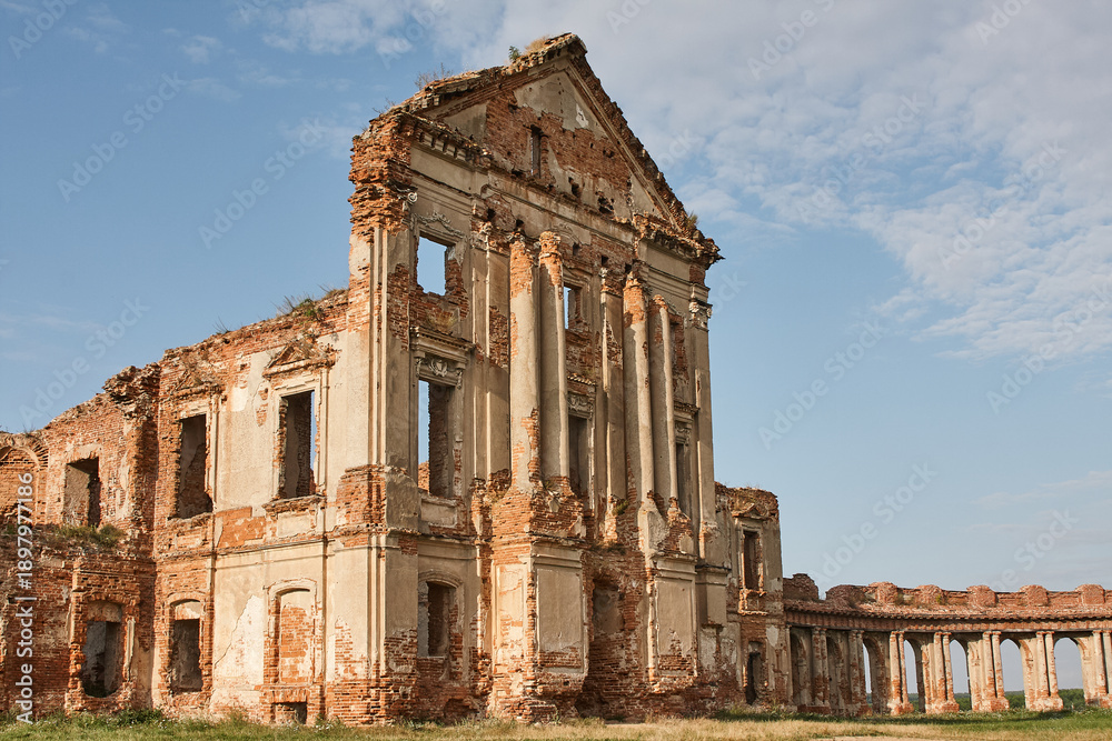 Obraz premium Ruins of an old palace or manor under open sky