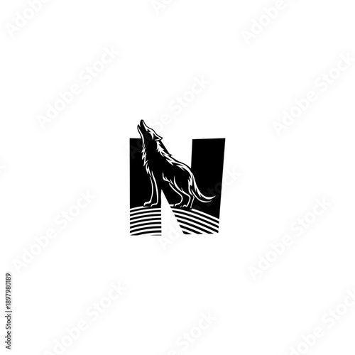 Howling Wolf Night Alphabet N...