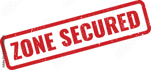 Red Secured Rubber Stamp on White Background Indicating Restricted Area