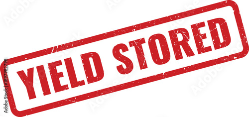 Red Stored Rubber Stamp on White Background Indicating Item in Stock