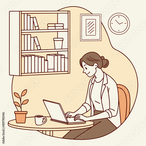 business woman working on computer