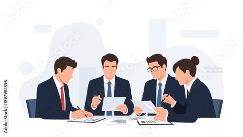 Business Meeting: Team Collaboration and Strategy Discussion