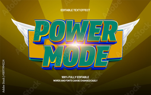Power Mode Editable Text Effect - Strong Action Typography for Game and War Design
