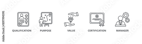 Asset manager banner web icon vector illustration concept